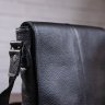Мужская повседневная сумка на плечо из зернистой кожи черного окраса SHVIGEL (00861) - 3