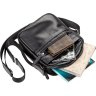 Черная маленькая сумка-планшет из гладкой кожи на змейке SHVIGEL (11088) - 3