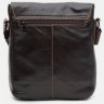 Мужская кожаная плечевая сумка коричневого цвета в стильном дизайне Keizer (19297) - 3