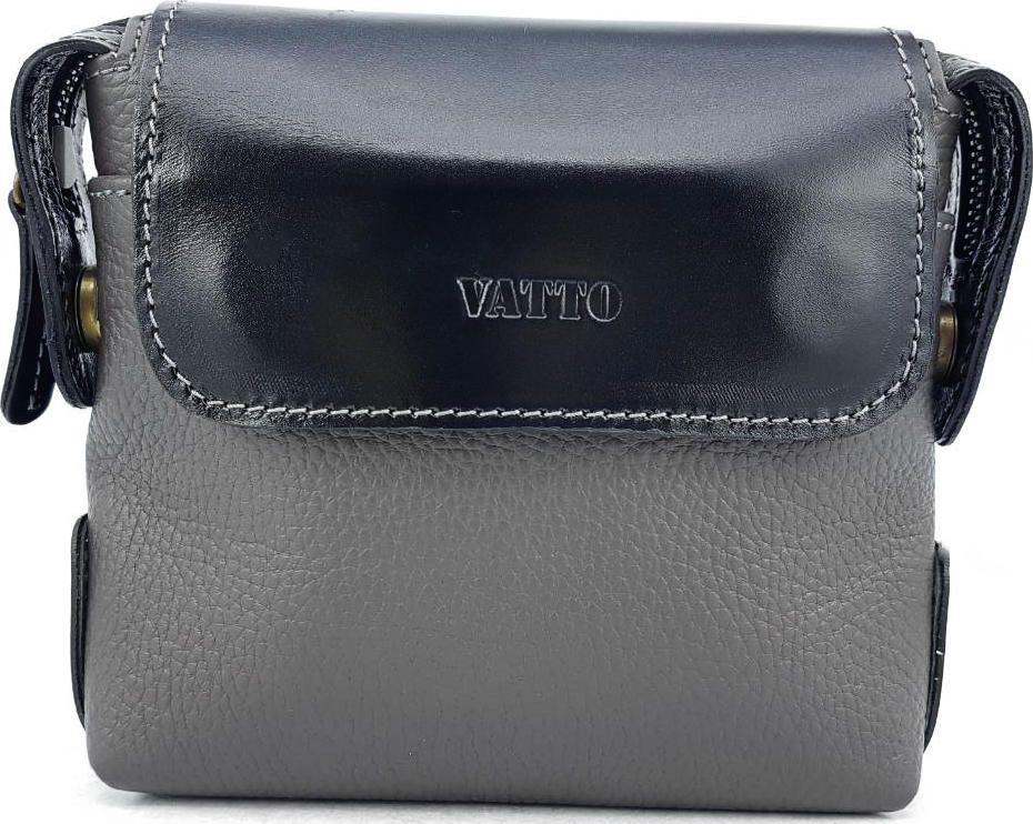 Небольшая кожаная сумка через плечо серого цвета VATTO (11715)