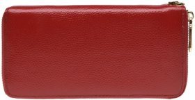 Красный женский кожаный кошелек большого размера на молнии Keizer 66273