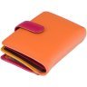 Оранжевый женский кошелек из натуральной кожи с хлястиком на кнопке Visconti Fiji 69273 - 3