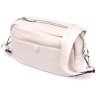 Маленькая женская сумка из натуральной кожи белого цвета с плечевым ремешком Vintage 2422438 - 1
