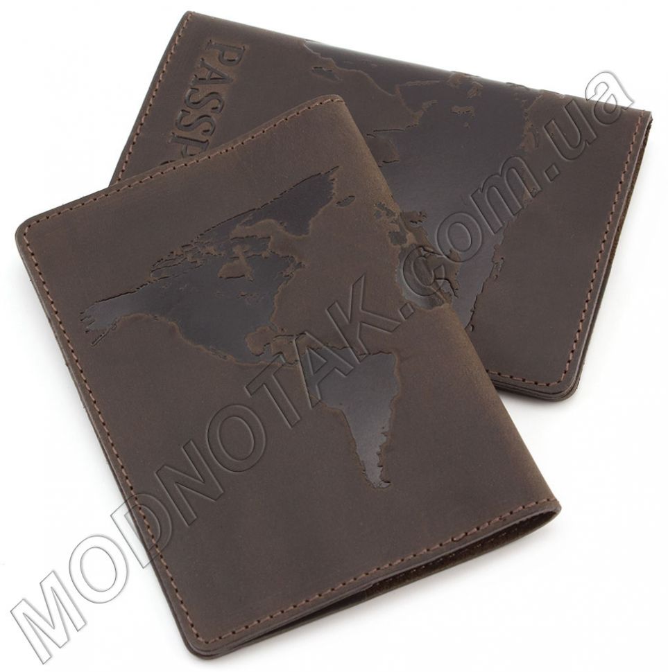 Кожаная обложка коричневого цвета с картой ST Leather (17760)