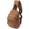 Коричневый мужской слинг-рюкзак из плотного текстиля Vintagе 2422177 - 1