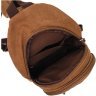 Коричневый мужской слинг-рюкзак из плотного текстиля Vintagе 2422177 - 4