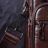 Коричневая мужская сумка-барсетка из натуральной фактурной кожи с ручкой Vintage (2421276) - 9