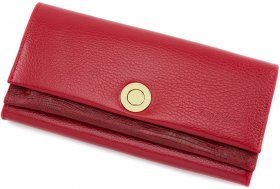 Красный кошелек-клатч крупного размера из натуральной кожи Tony Bellucci (10598)