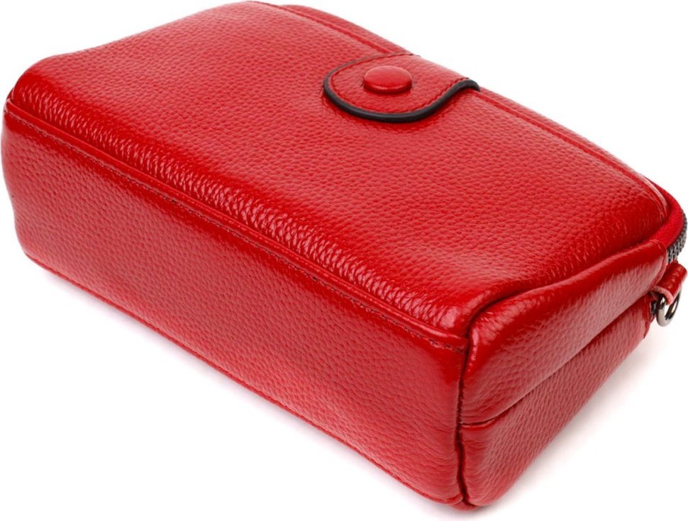 Красная женская сумка-клатч маленького размера из натуральной кожи Vintage (2422125)