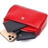 Красная женская сумка-клатч маленького размера из натуральной кожи Vintage (2422125) - 5
