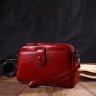 Красная женская сумка-клатч маленького размера из натуральной кожи Vintage (2422125) - 6