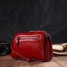 Красная женская сумка-клатч маленького размера из натуральной кожи Vintage (2422125) - 7