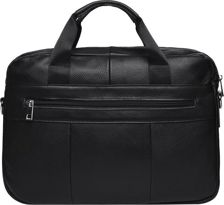 Мужская сумка большого размера под ноутбук и документы из натуральной кожи черного цвета Keizer (21336)
