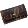 Коричневый женский кошелек из натуральной кожи на два отсека KARYA (19565) - 1