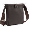 Коричневая наплечная сумка-планшет из натуральной кожи на молнии ST Leather (15478) - 1