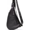 Практичный мужской слинг-рюкзак на одно плечо из телячьей кожи черного цвета Tarwa (19653) - 2