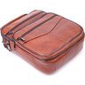 Кожаная мужская сумка-барсетка рыжего цвета с ручкой Vintage (2421277) - 3