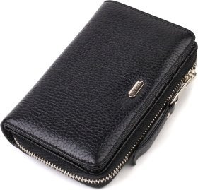 Жіночий гаманець середнього розміру із натуральної шкіри чорного кольору CANPELLINI (2421912)