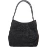 Женская кожаная сумка черного цвета с узорами Desisan (19160) - 1