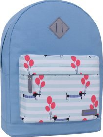 Текстильный рюкзак голубого цвета с принтом Bagland (55476)