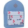 Текстильный рюкзак голубого цвета с принтом Bagland (55476) - 1