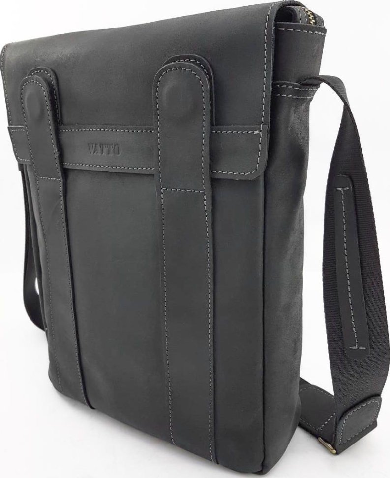 Наплечная мужская сумка планшет из винтажной кожи Крейзи VATTO (11818)