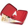 Женский кожаный кошелек красного цвета на молниевой застежке ST Leather 1767276 - 6