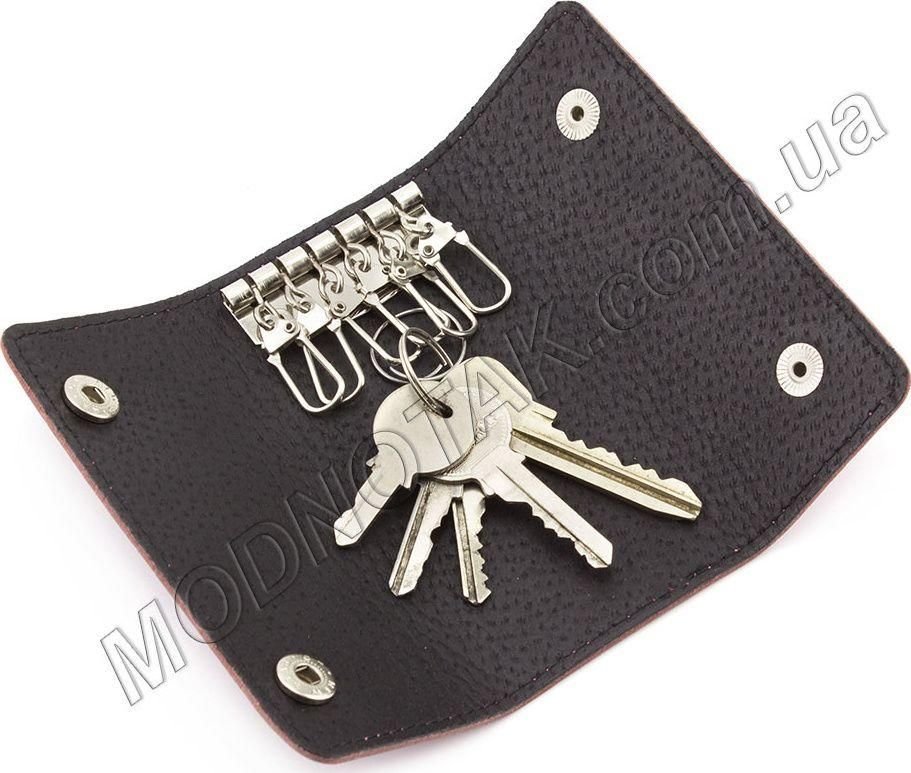 Фиолетовая кожаная ключница на кнопках ST Leather (16115)