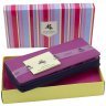 Вместительный кожаный женский кошелек розово-фиолетового цвета c RFID - Visconti Honolulu 68776 - 8