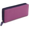 Вместительный кожаный женский кошелек розово-фиолетового цвета c RFID - Visconti Honolulu 68776 - 1