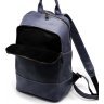 Женский синий рюкзак из винтажной кожи на две молнии TARWA (21782) - 6
