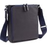 Кожаная темно-синяя мужская сумка с ремешком на плечо ST Leather (15475) - 1