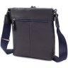 Кожаная темно-синяя мужская сумка с ремешком на плечо ST Leather (15475) - 3