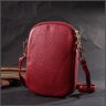 Маленькая женская сумка на плечо из натуральной кожи красного цвета Vintage 2422340 - 7