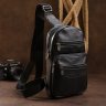 Компактная кожаная мужская сумка-слинг через плечо Vintage (20000) - 6