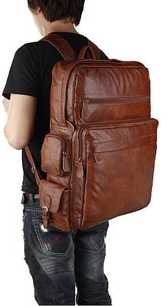 Оригинальный рюкзак из натуральной кожи коричневого цвета VINTAGE STYLE (14156)
