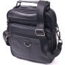 Черная мужская сумка-барсетка из натуральной кожи с ручкой Vintage (2421278) - 1