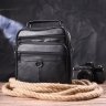 Черная мужская сумка-барсетка из натуральной кожи с ручкой Vintage (2421278) - 7