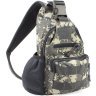Тактическая текстильная военная сумка-слинг с маскировочным принтом Пиксель - MILITARY STYLE (21969) - 1