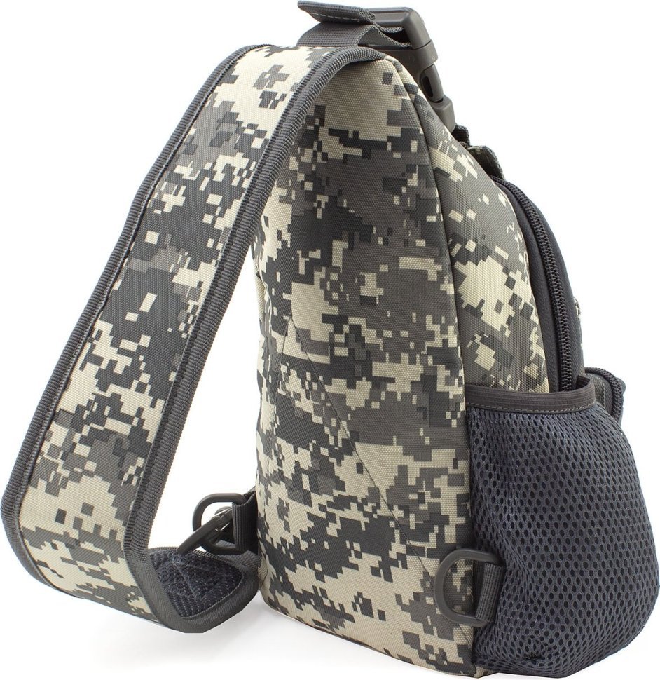 Тактическая текстильная военная сумка-слинг с маскировочным принтом Пиксель - MILITARY STYLE (21969)