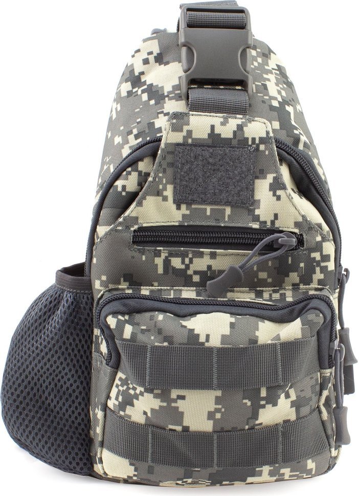 Тактическая текстильная военная сумка-слинг с маскировочным принтом Пиксель - MILITARY STYLE (21969)
