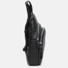 Черная мужская сумка-слинг из износостойкой кожи на молниевой застежке Keizer (21411) - 5