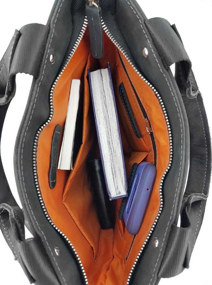 Наплечная мужская сумка планшет с ручками серого цвета VATTO (11918)
