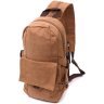 Вместительный текстильный мужской-рюкзак слинг коричневого цвета Vintagе 2422180 - 1