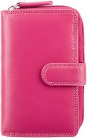 Яркий розовый женский кошелек из высококачественной натуральной кожи с RFID - Visconti Madame 68877