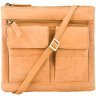 Женская сумка из натуральной кожи песочного цвета с длинным ремешком Visconti Slim Bag 69077 - 1