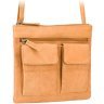 Женская сумка из натуральной кожи песочного цвета с длинным ремешком Visconti Slim Bag 69077 - 5