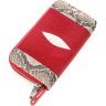 Кошелек-клатч красного цвета из кожи морского ската с вставками из кожи питона STINGRAY LEATHER (024-18522) - 1