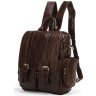 Фирменный рюкзак из натуральной кожи коричневого цвета VINTAGE STYLE (14163) - 1