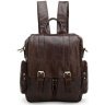 Фирменный рюкзак из натуральной кожи коричневого цвета VINTAGE STYLE (14163) - 3